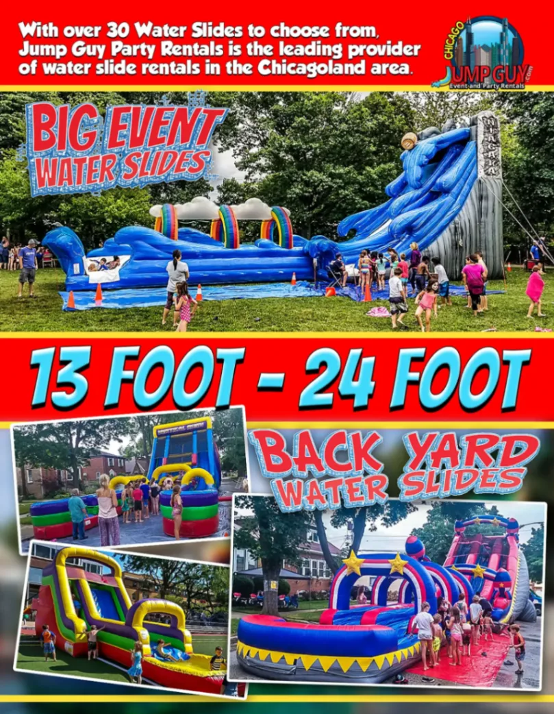 backyard water slide rental for Hinsdale IL events in ZIP code 60521