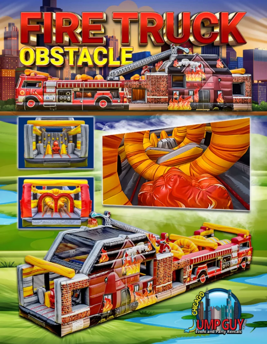 firetruck obstacle course rental for Hinsdale IL events in ZIP code 60521