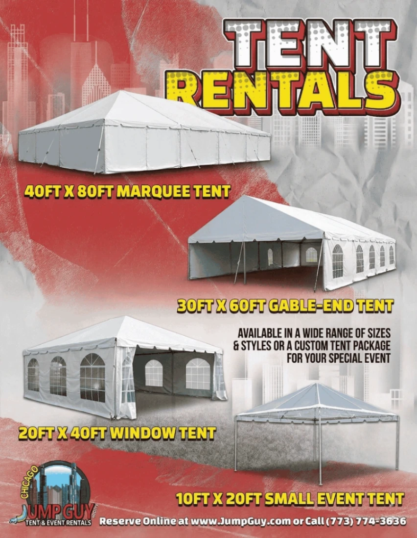 tent rental for Hinsdale IL events in ZIP code 60521