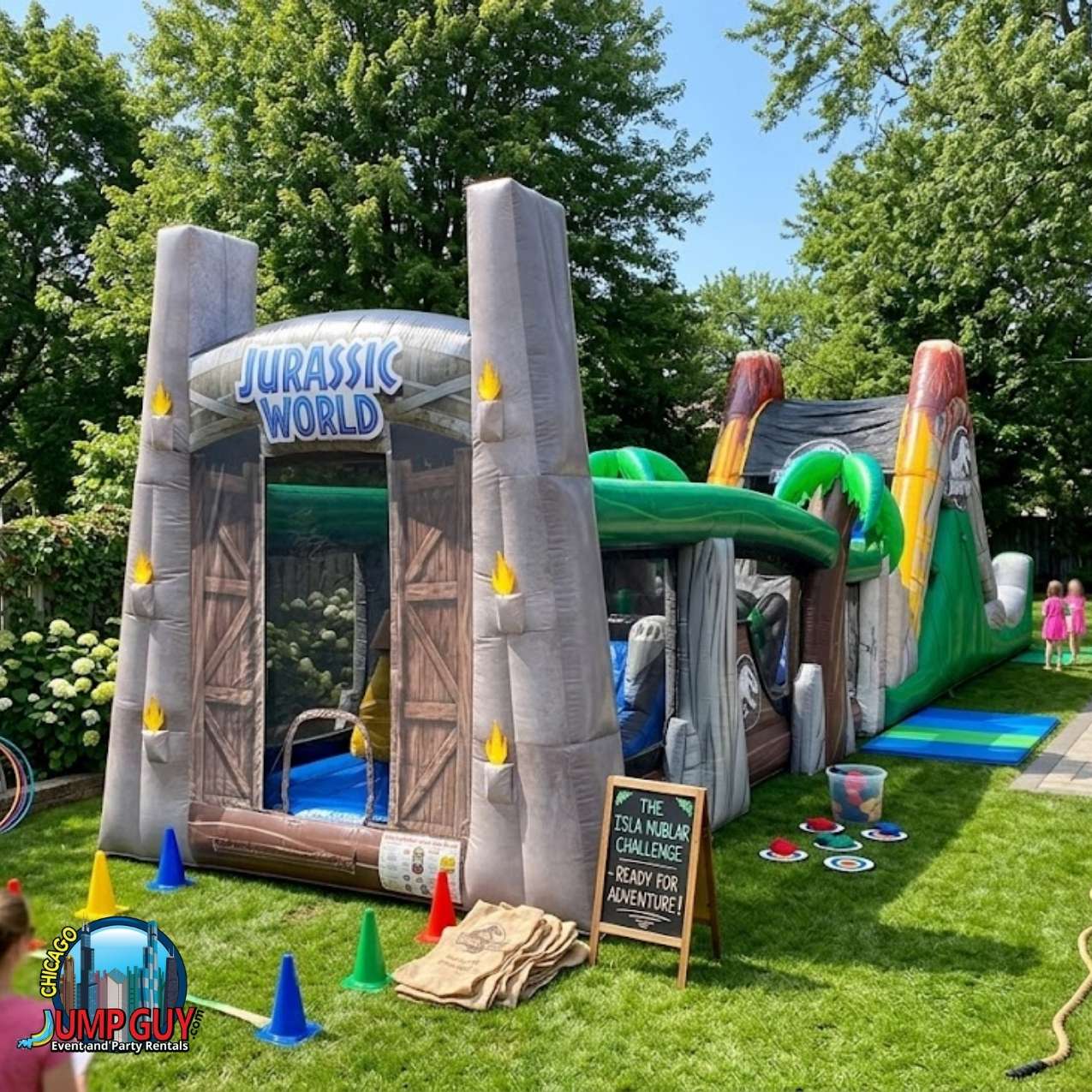 Jurassic Park Obstacle Course 50ft Long rental in Hinsdale, IL (60521) by Jump Guy Party Rentals
