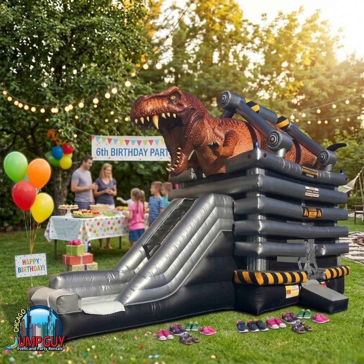 T Rex Dinosaur Bounce Slide Combo Wet rental in Hinsdale, IL (60521) by Jump Guy Party Rentals